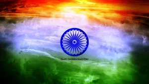 Indian Flag Hd Against Abstract Background Wallpaper