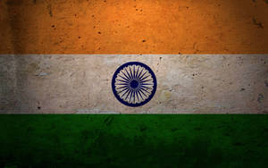 Indian Flag Painted On Wall Wallpaper