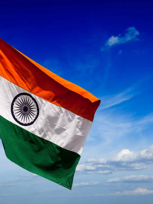 Indian Flag With Blue Sky Wallpaper