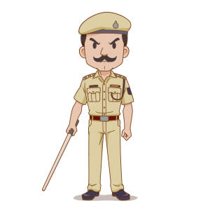 Indian Police Officer Cartoon Wallpaper