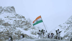 Indian Soldiers Standing Tall At Galwan Valley Wallpaper