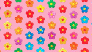 Indie Aesthetic Colorful Flowers Wallpaper