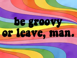 Indie Aesthetic Pc Groovy Quote Rainbow Wallpaper