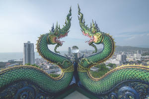 Indonesian Dragon Statues Wallpaper