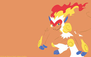 Infernape On Light Orange Wallpaper