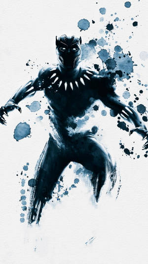 Ink Illustration Of Black Panther Android Wallpaper