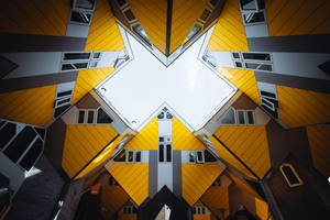 Innovative Cube Buildings - 4k Architectural Marvel Wallpaper