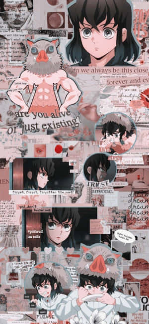Inosuke Collage Aesthetic Wallpaper Wallpaper
