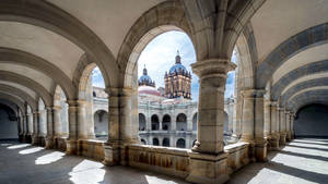 Inside A Cathedral In Oaxaca Wallpaper