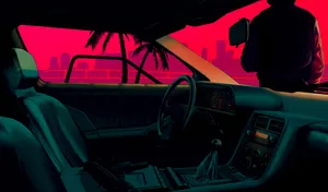 Inside Car Red View Wallpaper