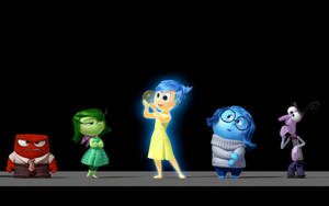 Inside Out Characters Black Poster Wallpaper