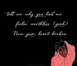 Inspirational Juice Wrld Quote On A Wall Wallpaper