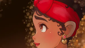 Inspiring Side Profile Of Dolores Madrigal Wallpaper