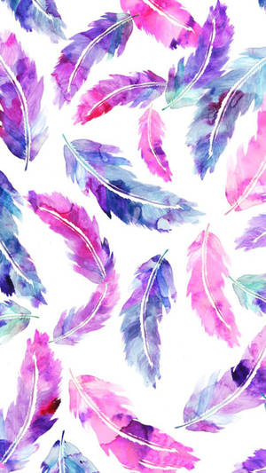Instagram Story Watercolor Feathers Pattern Wallpaper