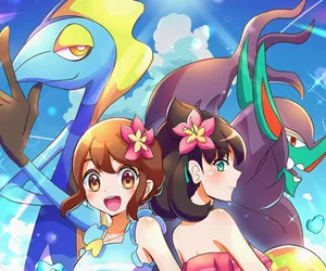 Inteleon With Cute Anime Girls Wallpaper