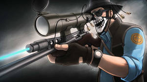 Intense Gaze From The Sniper, Team Fortress 2's Precision Expert Wallpaper