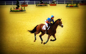 Intense Horse Riding Competition Wallpaper