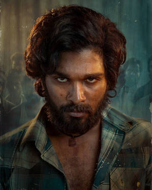 Intense Look Of Allu Arjun In Pushpa Film Wallpaper