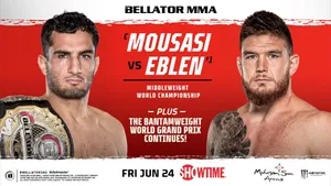 Intense Showdown Between Gegard Mousasi And Johnny Eblen. Wallpaper