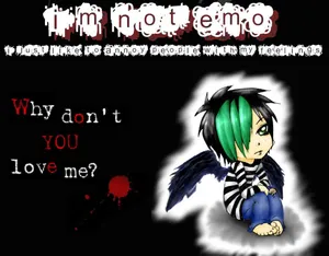 Intense Stare Of Emo Anime Boy In Neon Setting Wallpaper