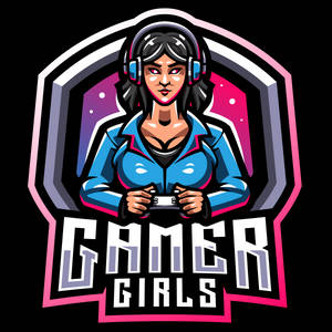 Intimidating Girl Gamer Logo Wallpaper