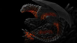 Intimidating, Yet Majestic Black Dragon Protection Wallpaper