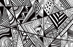 Intricate Black And White Abstract Wallpaper