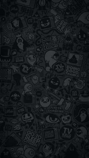 Intricate Black And White Graffiti Artwork Wallpaper