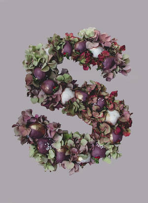 Intricate Floral Letter S Design Wallpaper
