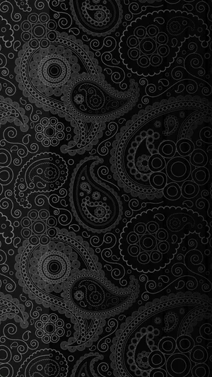 Intricate Paisley Dark Black Pattern Wallpaper