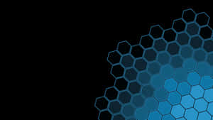 Intricately Patterned Hexagon Wallpaper In Blue And Black Wallpaper