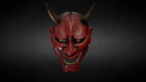 Intriguing Red Oni Mask - Symbol Of Japanese Mythology Wallpaper