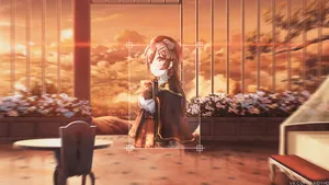 Inugami Korone, The Cute Virtual Streamer Enjoying A Scenic Viewpoint Wallpaper