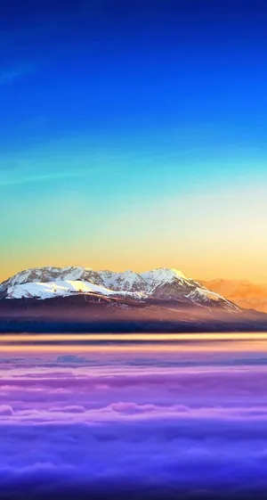 Ios 1 Colorful Mountain Above The Sky Wallpaper