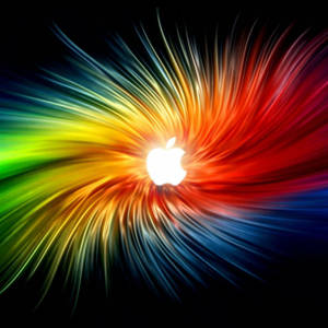 Ipad Pro Apple Logo On Rainbow Cloth Wallpaper