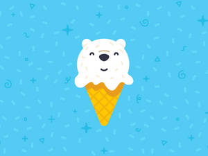 Ipad Pro Cute Bear Ice Cream Wallpaper