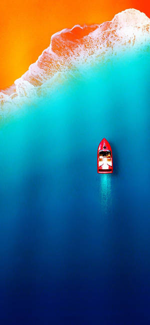 Iphone 12 Pro Boat On Ocean Wallpaper