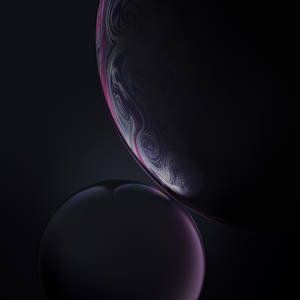 Iphone 12 Stock Dark Violet Bubbles Wallpaper