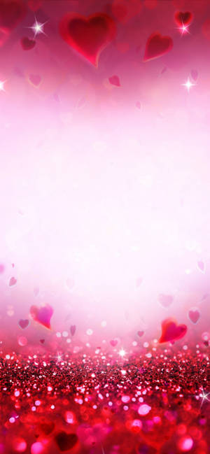 Iphone 13 Pro Max Glitter Hearts Wallpaper