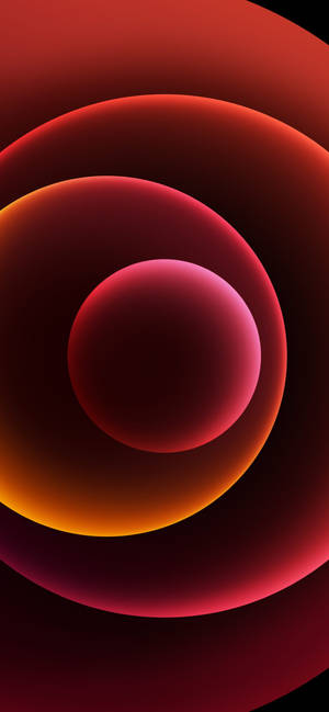 Iphone 13 Red Abstract Circles Wallpaper
