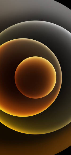 Iphone 13 Yellow Abstract Circles Wallpaper