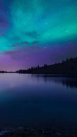 Iphone 6s Default Night Sky Lake Wallpaper