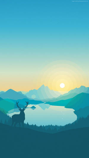 Iphone Animation Deer Lake View Wallpaper