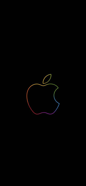 Iphone Apple Rainbow Outline Wallpaper