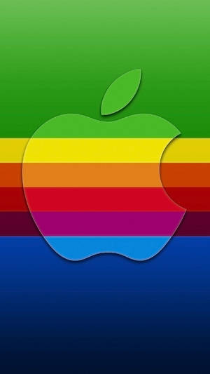 Iphone Apple Rainbow Stripes Wallpaper