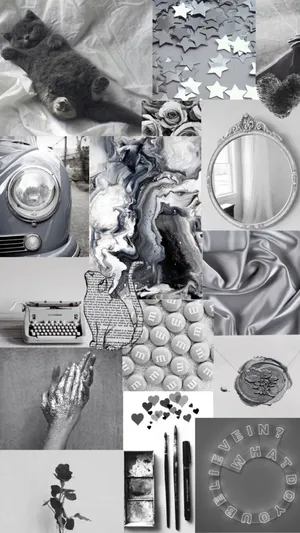 Iphone Collage Of A Gray Photos Wallpaper