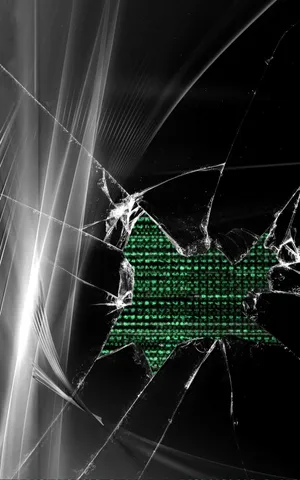 Iphone Cracked Screen With Hole Joke Wallpaper