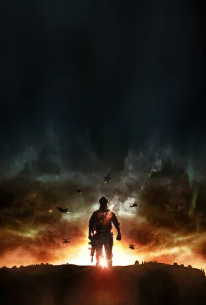 Iphone Gaming Soldier Against Sunset Wallpaper