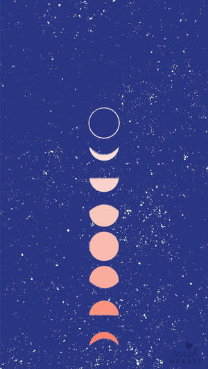 Iphone Home Screen Moon Phases Blue Wallpaper