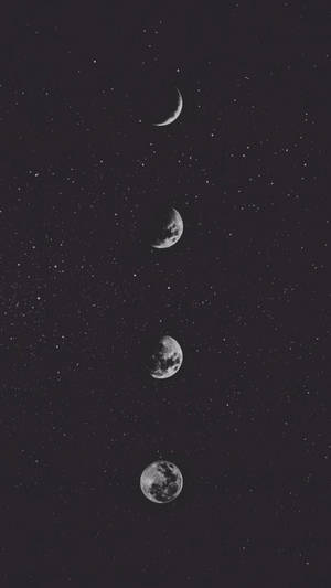 Iphone Home Screen Moon Phases Bw Wallpaper
